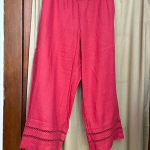 Flax Red Coral Pants